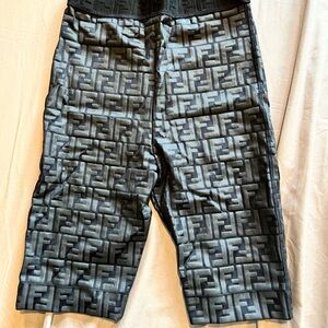 Fendi FF Patterned Shorts in Black and Gray
